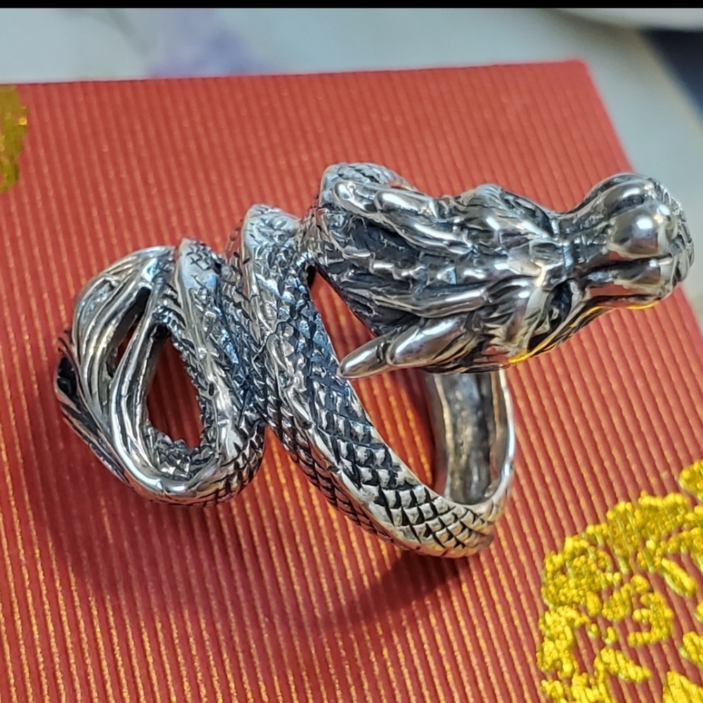 NEW 925 Sterling Silver Protection Dragon Ring - Picture 6 of 10